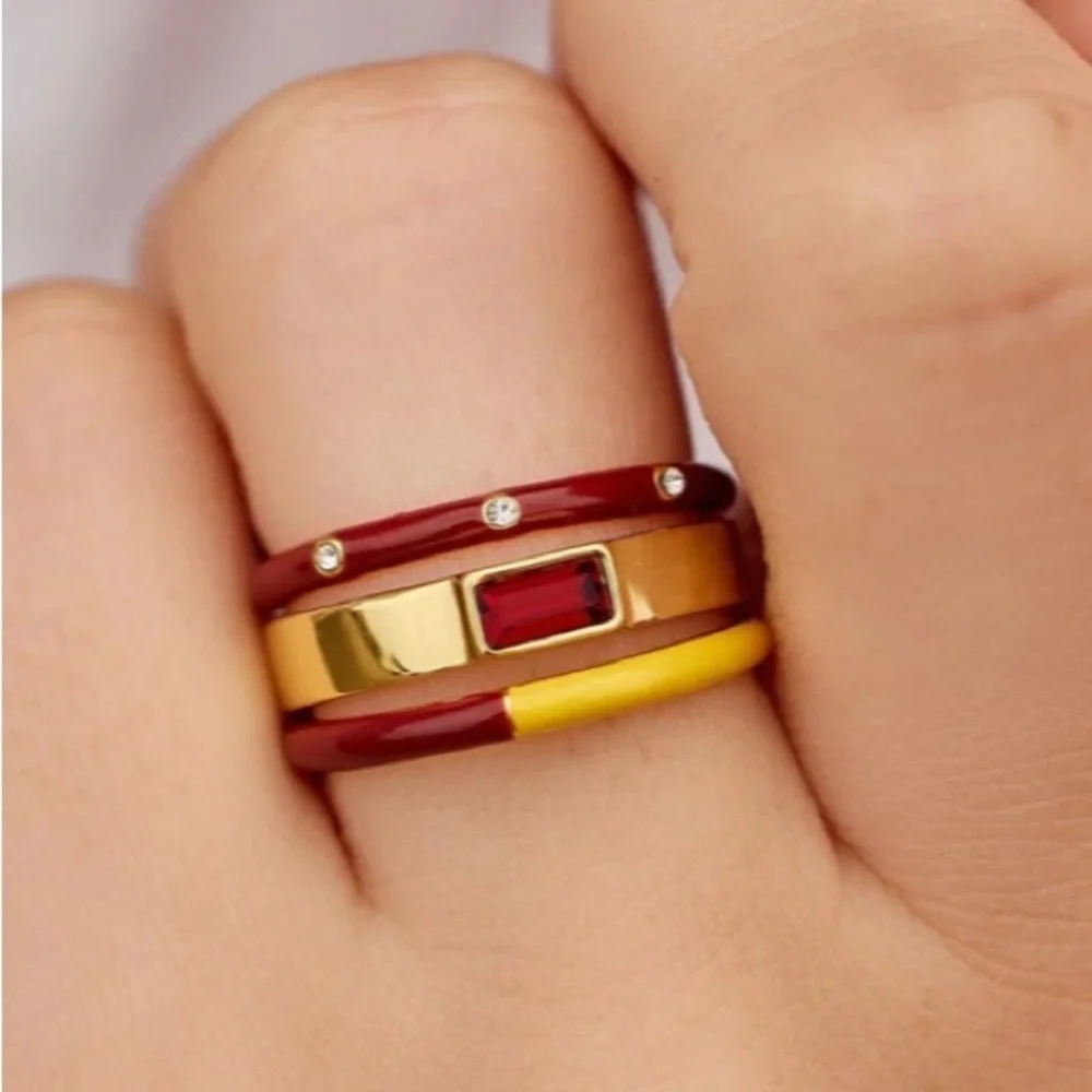 Pura vida x Harry Potter Gryffindor Gold and Red stackable Ring set